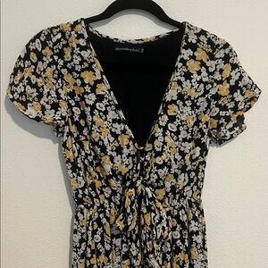 Floral V-Neck Midi high low Abercrombie Dress M